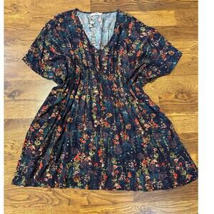 Natural Life Women’s Sanibel Kaftan Mini Dress – Watercolor Indigo – Size XL